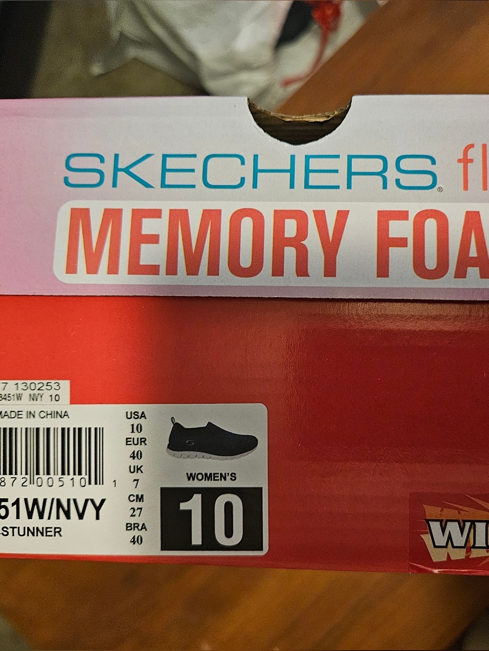 Skechers Flex Memory Foam Slip-On Sneakers Navy | Women’s 10 WIDE | NEW - Picture 2 of 2